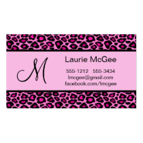 Monogram Pink Cheetah / Leopard (#BUS 023) business cards