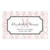 Monogram pink damask frame out of town gift bag sticker