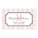 Monogram pink damask frame out of town gift bag sticker