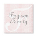 Monogram (Pink) Family Magnet