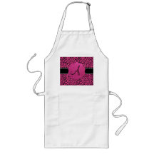 Monogram pink leopard apron