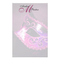 Monogram Pink Masquerade Wedding Stationery