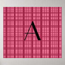 Monogram pink plaid print