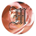 Monogram Pink Rose Sticker "M" Customizable by epclarke Monogram Pink Rose Sticker "M" Customizable