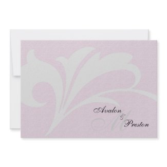 Monogram Pink Scroll Wedding Invitation invitation