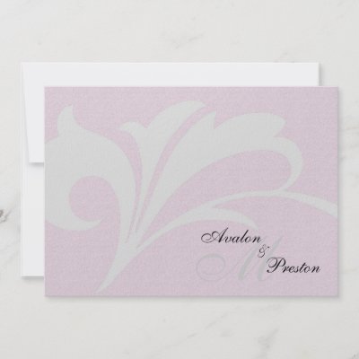 Monogram Pink Scroll Wedding Invitation by theedgeweddings