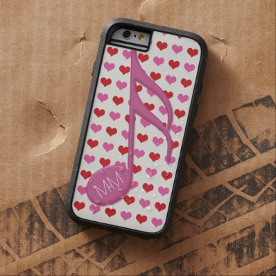 Monogram Pink Semi Quaver Love Hearts Music Tough Xtreme iPhone 6 Case