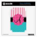 Monogram pink stripes turquoise diamonds skin for the iPhone 3