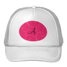 Monogram pink swirls trucker hat