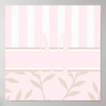 Monogram Pink Wall Art Canvas Print