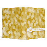 Monogram Polka dot binders gold white