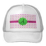 Monogram polka dots pink green hat