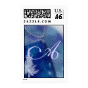 Monogram Postage - Blue Christmas postage by perfectpostage Monogram Postage - Blue Christmas postage