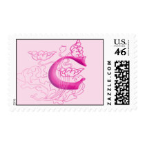Monogram Postage - Floral Pink C postage