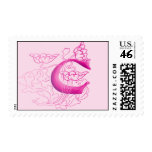 Monogram Postage - Floral Pink C