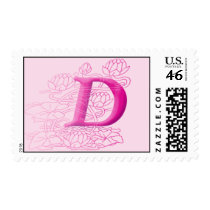 Monogram Postage - Floral Pink D postage
