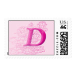 Monogram Postage - Floral Pink D
