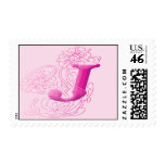 Monogram Postage - Floral Pink J