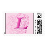 Monogram Postage - Floral Pink L