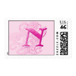 Monogram Postage - Floral Pink N
