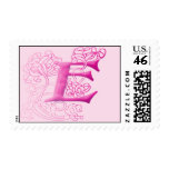 Monogram Postage - Pink Floral E