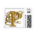 Monogram Postage  Stamp "P"  Customizable
