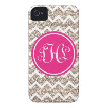 Monogram Preppy Chevron in Gold Glitter casemate cases