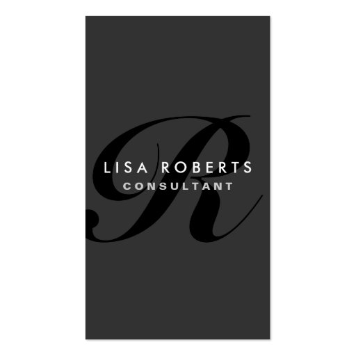 Monogram Professional Elegant Fashion Designer Business Card Template (front side)