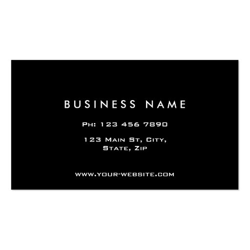 Monogram Professional Elegant Modern Black Business Card (back side)