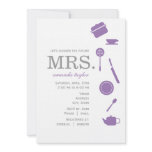 Monogram Purple  Bridal Shower Invitations