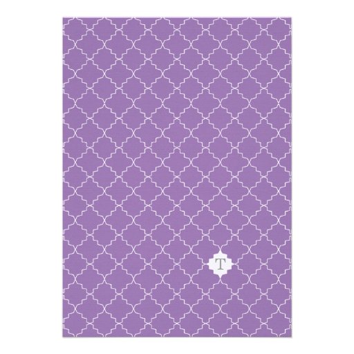 Monogram Purple  Bridal Shower Invitations