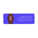 Monogram Purple Brown Lace Address Label