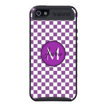 Monogram Purple Checkered Skinit iPhone 5 Cover