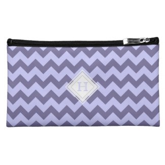 Monogram: Purple Chevron Pattern Bag Cosmetic Bags