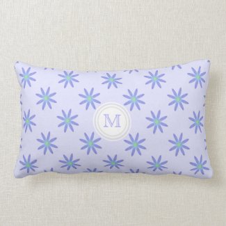 Monogram: Purple Daisy Throw Pillow