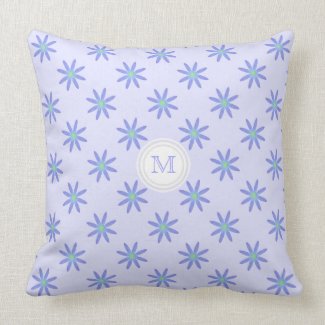 Monogram: Purple Daisy Throw Pillow