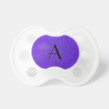 Monogram purple glitter baby pacifier