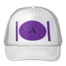 Monogram purple glitter hat