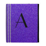 Monogram purple glitter iPad case