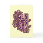 MONOGRAM PURPLE H GREETING CARDS
