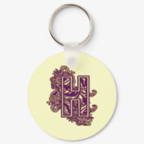 MONOGRAM PURPLE H keychains