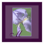 Monogram Purple Iris Summer Wedding Invitation