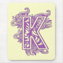MONOGRAM PURPLE K mousepads