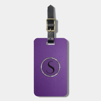 Monogram Purple Leather Look Bag Tags