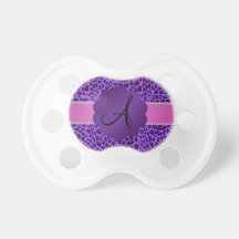 Monogram purple leopard print pacifiers