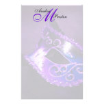 Monogram Purple Masquerade Wedding Stationery