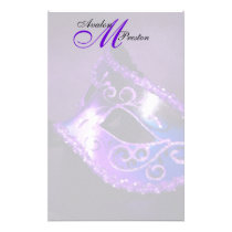 Monogram Purple Masquerade Wedding Stationery