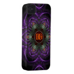 Monogram Purple Medieval Floral iPhone 4 Iphone 4 Case-mate Case