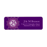 Monogram Purple Pink Address Label