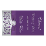 Monogram Purple, Silver Floral Wine Label Sticker